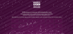 Online-Adventskalender von Einlkaufen in Aachen